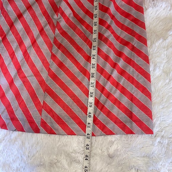 Vintage 80s Timely Trends Sheath Dress Size 9 MEDIUM Red Gray Stripe Puff Sleeve - Picture 10 of 10